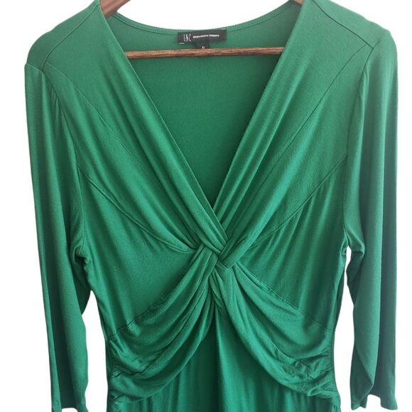 Inc Green Twisted Front Top - Picture 1 of 5